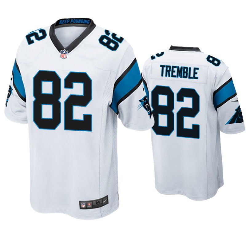 Men Carolina Panthers #82 Tommy Tremble Nike White Game NFL Jersey
